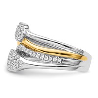 14K Two-Tone 0.38 Carat Lab Grown Diamond VS SI+ G+ Complete Fashion Ring view 3