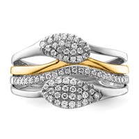 14K Two-Tone 0.38 Carat Lab Grown Diamond VS SI+ G+ Complete Fashion Ring view 4