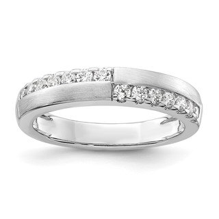 14k White Gold 3/8 carat Lab Grown Diamond VS/SI+ G+ Complete Band