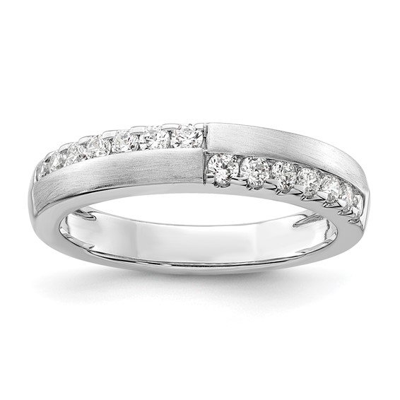 14k White Gold 3/8 carat Lab Grown Diamond VS/SI+ G+ Complete Band