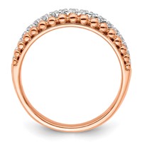 14K Two-tone Rose and White Gold 0.25 Carat Lab Grown Diamond VS SI+ G+ Complete Band view 2