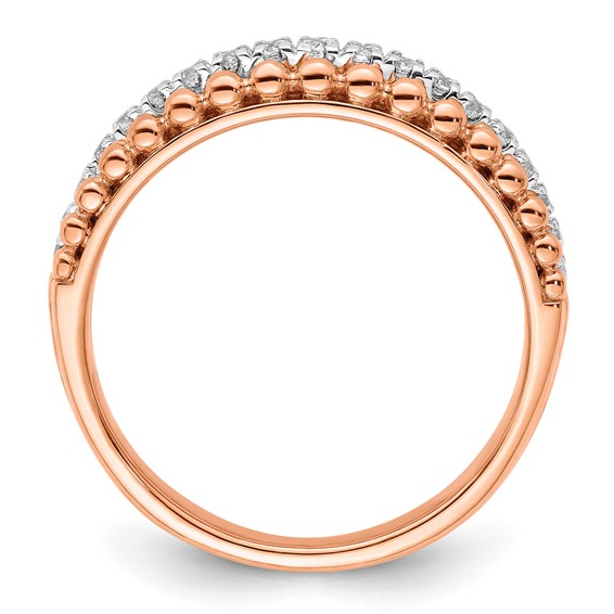 14k Two-tone Rose and White Gold 1/4 carat Lab Grown Diamond VS/SI+ G+ Complete Band