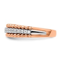 14K Two-tone Rose and White Gold 0.25 Carat Lab Grown Diamond VS SI+ G+ Complete Band view 3