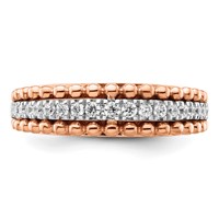 14K Two-tone Rose and White Gold 0.25 Carat Lab Grown Diamond VS SI+ G+ Complete Band view 4