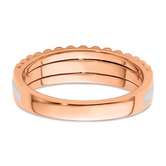 14k Two-tone Rose and White Gold 1/4 carat Lab Grown Diamond VS/SI+ G+ Complete Band