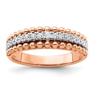 14k Two-tone Rose and White Gold 1/4 carat Lab Grown Diamond VS/SI+ G+ Complete Band