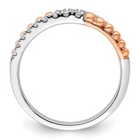 14K Two-tone Rose and White Gold 0.33 Carat Lab Grown Diamond VS SI+ G+ Complete Band view 2