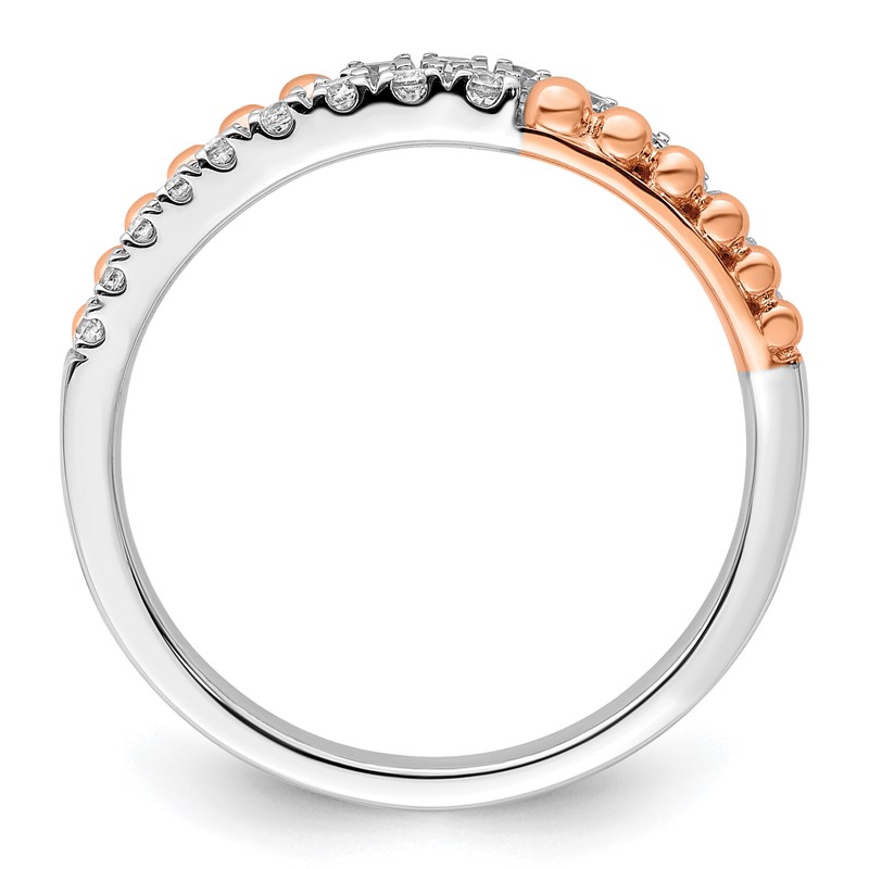 14k Two-tone Rose and White Gold 1/3 carat Lab Grown Diamond VS/SI+ G+ Complete Band