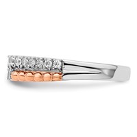 14K Two-tone Rose and White Gold 0.33 Carat Lab Grown Diamond VS SI+ G+ Complete Band view 3