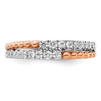 14K Two-tone Rose and White Gold 0.33 Carat Lab Grown Diamond VS SI+ G+ Complete Band view 4