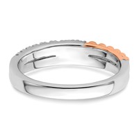 14K Two-tone Rose and White Gold 0.33 Carat Lab Grown Diamond VS SI+ G+ Complete Band view 5