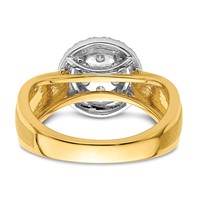 14K Two-tone 0.50 Carat Lab Grown Diamond VS SI+ G+ Complete Cluster Engagement Ring view 5