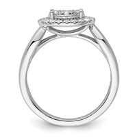 14K White Gold 0.50 Carat Lab Grown Diamond VS SI+ G+ Complete Cluster Engagement Ring view 2