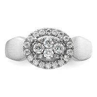 14K White Gold 0.50 Carat Lab Grown Diamond VS SI+ G+ Complete Cluster Engagement Ring view 4