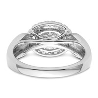 14K White Gold 0.50 Carat Lab Grown Diamond VS SI+ G+ Complete Cluster Engagement Ring view 5
