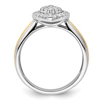 14K Two-tone 0.50 Carat Lab Grown Diamond VS SI+ G+ Complete Cluster Engagement Ring view 2