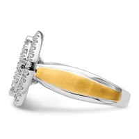 14K Two-tone 0.50 Carat Lab Grown Diamond VS SI+ G+ Complete Cluster Engagement Ring view 3