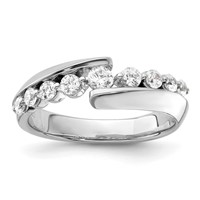 14K White Gold 0.50 Carat Lab Grown Diamond VS SI+ G+ Complete Band view 1