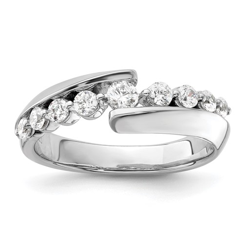 14K White Gold 0.50 Carat Lab Grown Diamond VS SI+ G+ Complete Band