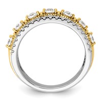 14K Two-tone 0.88 Carat Lab Grown Diamond VS SI+ G+ Complete Band view 2