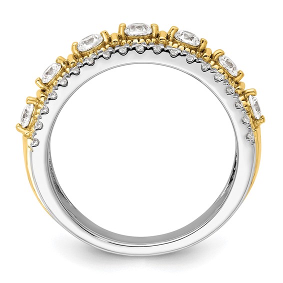 14k Two-tone 7/8 carat Lab Grown Diamond VS/SI+ G+ Complete Band