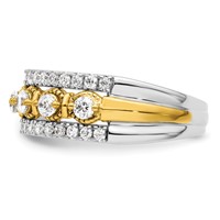 14K Two-tone 0.88 Carat Lab Grown Diamond VS SI+ G+ Complete Band view 3