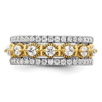 14K Two-tone 0.88 Carat Lab Grown Diamond VS SI+ G+ Complete Band view 4