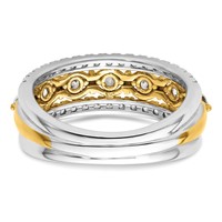 14K Two-tone 0.88 Carat Lab Grown Diamond VS SI+ G+ Complete Band view 5