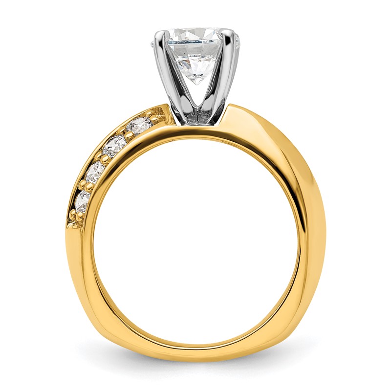 14k White Gold 1/2 carat Lab Grown Diamond VS/SI+ G+ 1 1/2 carat center Round Semi Mount Engagement Ring
