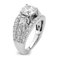 14K White Gold 2.88 Carat Certified Lab Grown Diamond VS SI+ G+ Round Complete Shared Prong Engagement Ring view 3