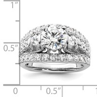 14K White Gold 2.88 Carat Certified Lab Grown Diamond VS SI+ G+ Round Complete Shared Prong Engagement Ring view 5