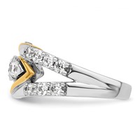14K Two-Tone 1.17 Carat Lab Grown Diamond VS SI+ G+ Complete Fashion Ring view 3