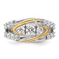 14K Two-Tone 1.17 Carat Lab Grown Diamond VS SI+ G+ Complete Fashion Ring view 4