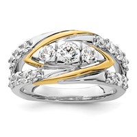 14K Two-Tone 1.17 Carat Lab Grown Diamond VS SI+ G+ Complete Fashion Ring view 1