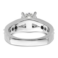 14K White Gold 0.62 Carat Lab Grown Diamond VS SI+ G+ 1.50 Carat Center Round Semi Mount Shared Prong Engagement Ring view 5