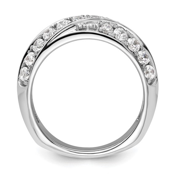 14k White Gold 1 carat Lab Grown Diamond VS/SI+ G+ Complete Band