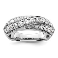 14K White Gold 1 Carat Lab Grown Diamond VS SI+ G+ Complete Band view 1