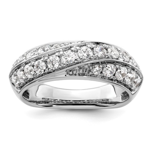 14K White Gold 1 Carat Lab Grown Diamond VS SI+ G+ Complete Band