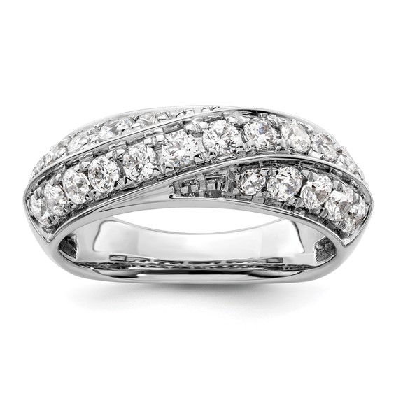 14k White Gold 1 carat Lab Grown Diamond VS/SI+ G+ Complete Band