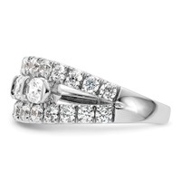 14K White Gold 1.38 Carat Lab Grown Diamond VS SI+ G+ Complete Fashion Ring view 3