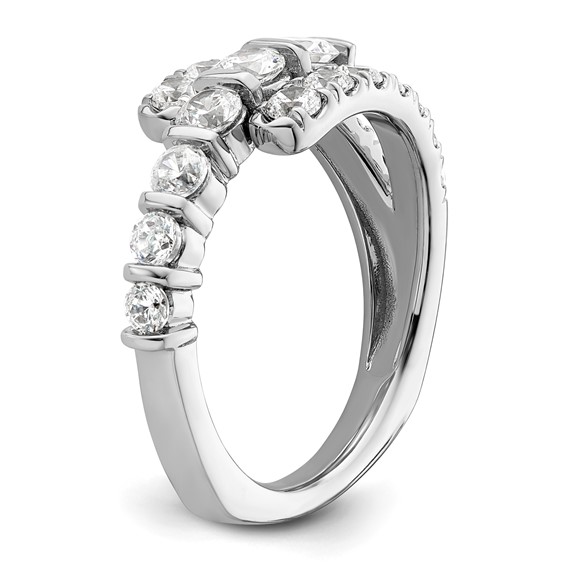 14k White Gold 1 3/8 carat Lab Grown Diamond VS/SI+ G+ Complete Fashion Ring