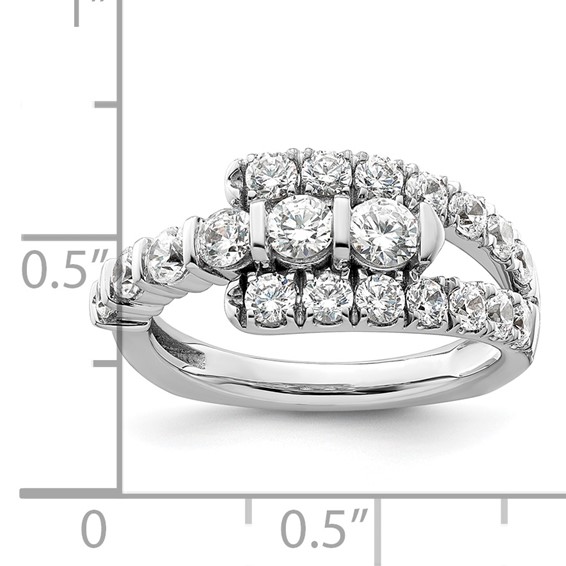 14k White Gold 1 3/8 carat Lab Grown Diamond VS/SI+ G+ Complete Fashion Ring