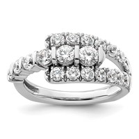 14K White Gold 1.38 Carat Lab Grown Diamond VS SI+ G+ Complete Fashion Ring view 1