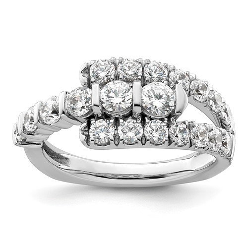 14K White Gold 1.38 Carat Lab Grown Diamond VS SI+ G+ Complete Fashion Ring