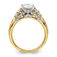 14K Yellow Gold 0.62 Carat Lab Grown Diamond VS SI+ G+ 1 Carat Oval Center Semi Mount Engagement Ring view 2
