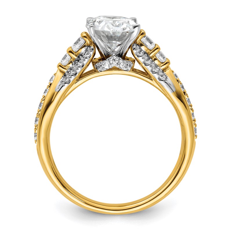 14k 5/8 carat Lab Grown Diamond VS/SI+ G+ 1 carat Oval Center Semi Mount Engagement Ring