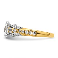14K Yellow Gold 0.62 Carat Lab Grown Diamond VS SI+ G+ 1 Carat Oval Center Semi Mount Engagement Ring view 3