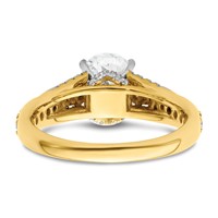 14K Yellow Gold 0.62 Carat Lab Grown Diamond VS SI+ G+ 1 Carat Oval Center Semi Mount Engagement Ring view 5
