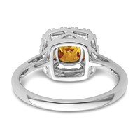 14K White Gold 0.25 Carat Lab Grown Diamond VS SI+ G+ November Birthstone Citrine Halo Ring view 5
