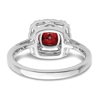 14K White Gold 0.25 Carat Lab Grown Diamond VS SI+ G+ January Birthstone Garnet Halo Ring view 5